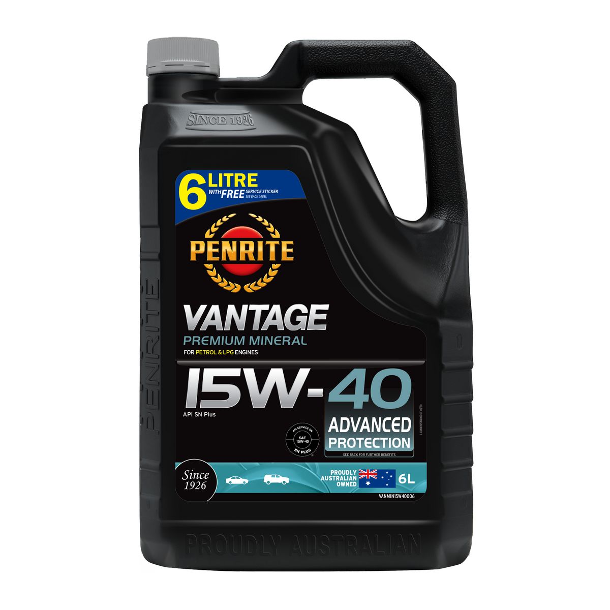 Penrite Vantage Premium Mineral 15W-40 Engine Oil 6L - VANMIN15W40006