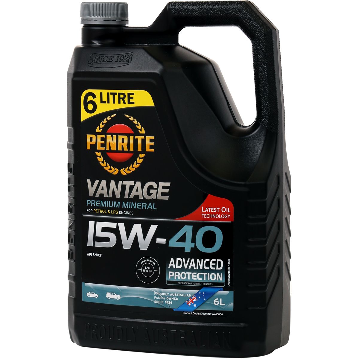 Penrite Vantage Premium Mineral 15W-40 Engine Oil 6L - VANMIN15W40006
