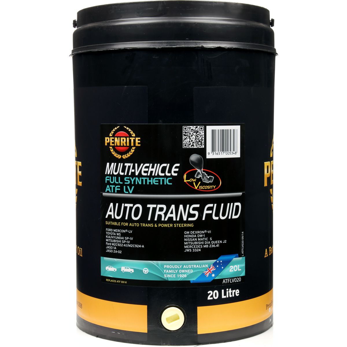 Penrite ATF LV Multi Vehicle Automatic Transmission Fluid 20L - ATFLV020