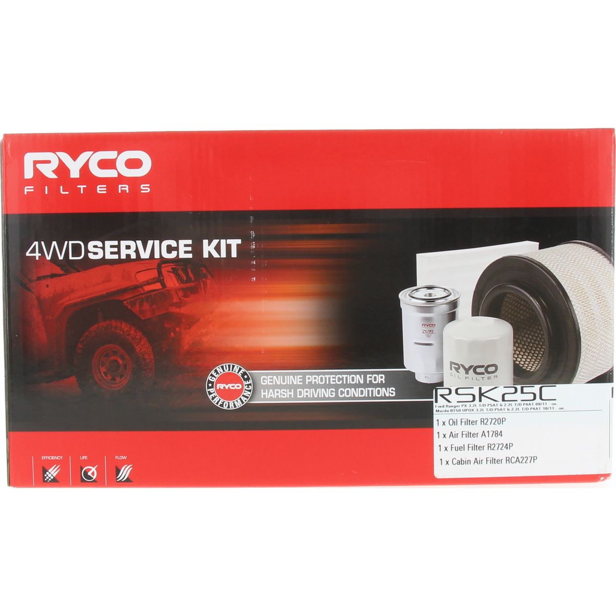 Ryco 4WD Filter Kit to suit Ford Ranger/Everest, Mazda BT-50 - RSK25C