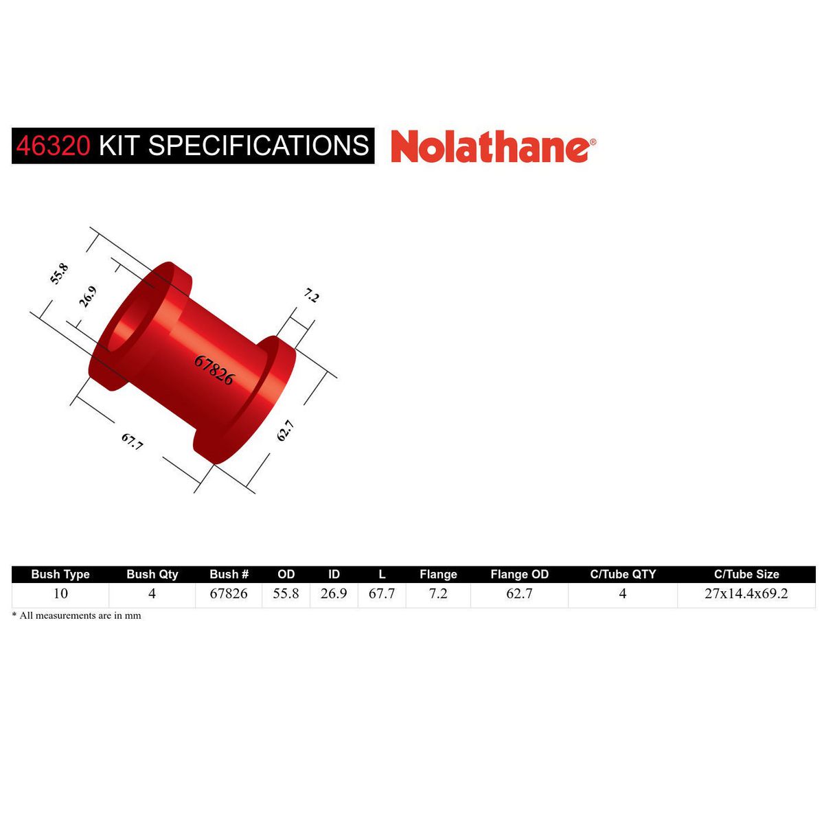 Nolathane Rear Upper Trailing Arm Bushing Kit - 46320