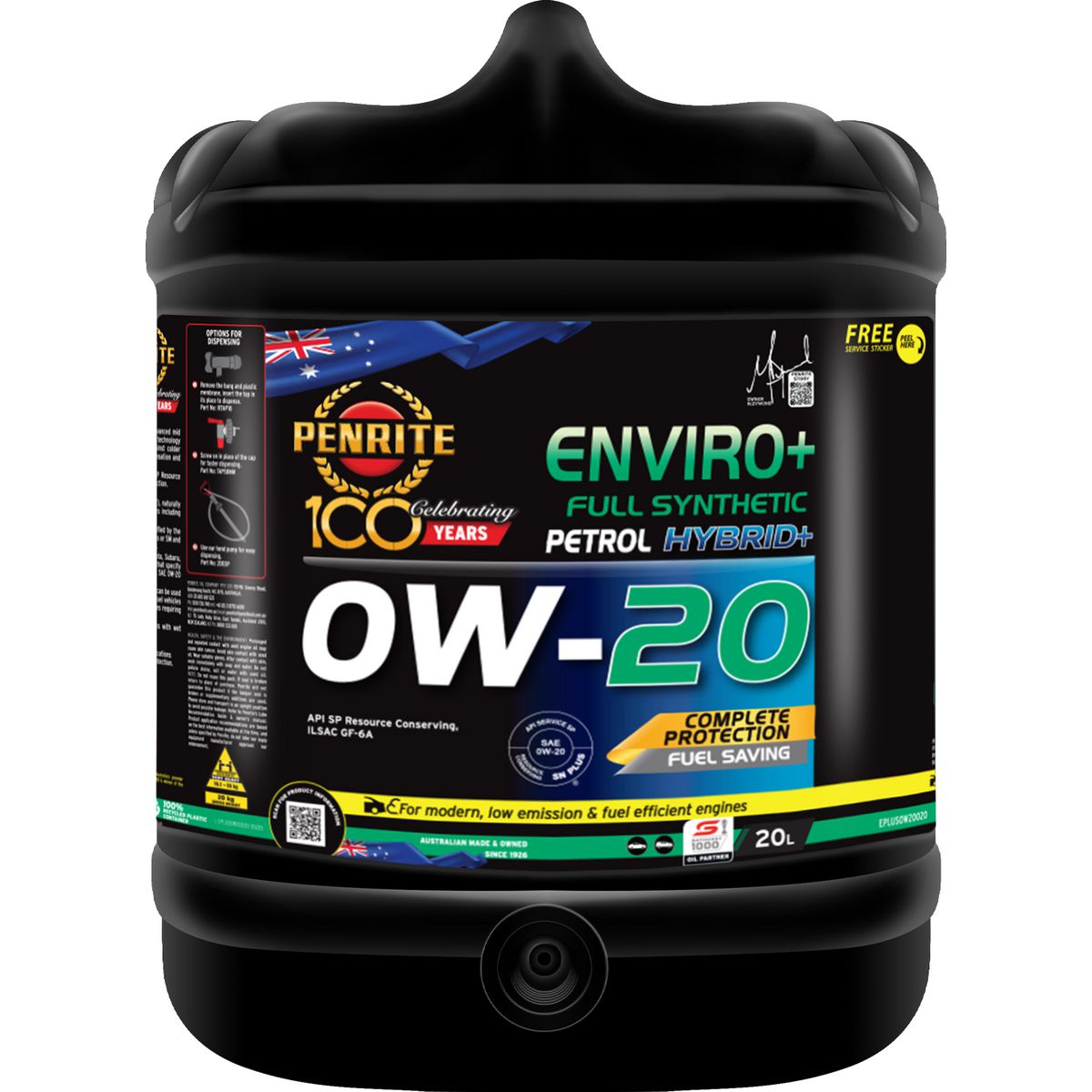 Penrite Enviro+ 0W-20 Engine Oil 20L - EPLUS0W20020