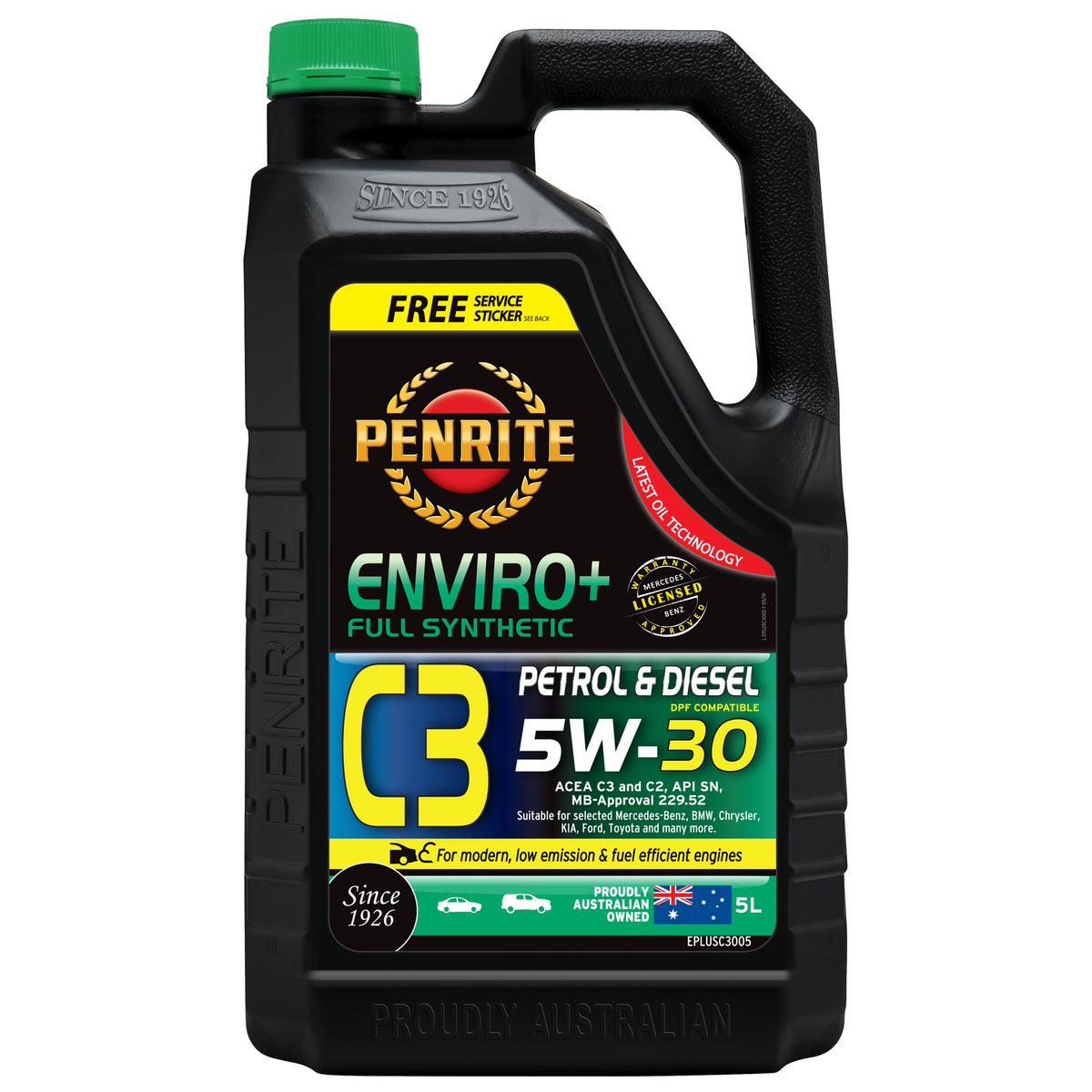 Penrite Enviro+ C3 5W-30 Engine Oil 5L - EPLUSC3005