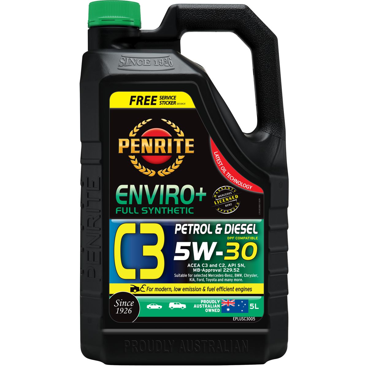 Penrite Enviro+ C3 5W-30 Engine Oil 5L - EPLUSC3005