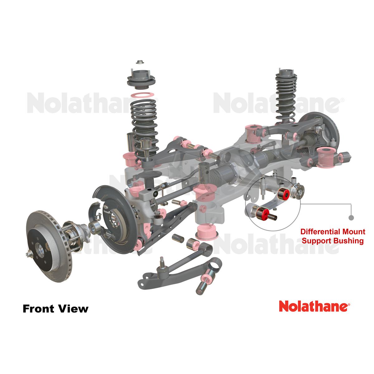 Nolathane Rear Differential Mount Support Outrigger Bushing Kit - 49184