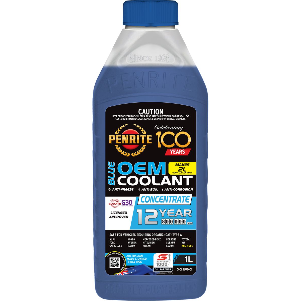 Penrite 7 Year 450,000km Blue Coolant Concentrate 1L - COOLBLUE001