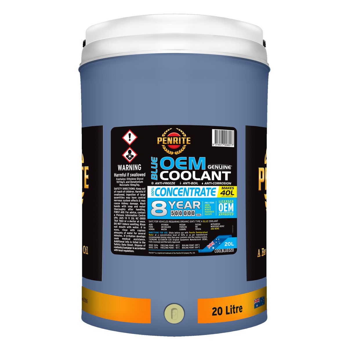 Penrite 7 Year 450,000km Blue Coolant Concentrate 20L - COOLBLUE020