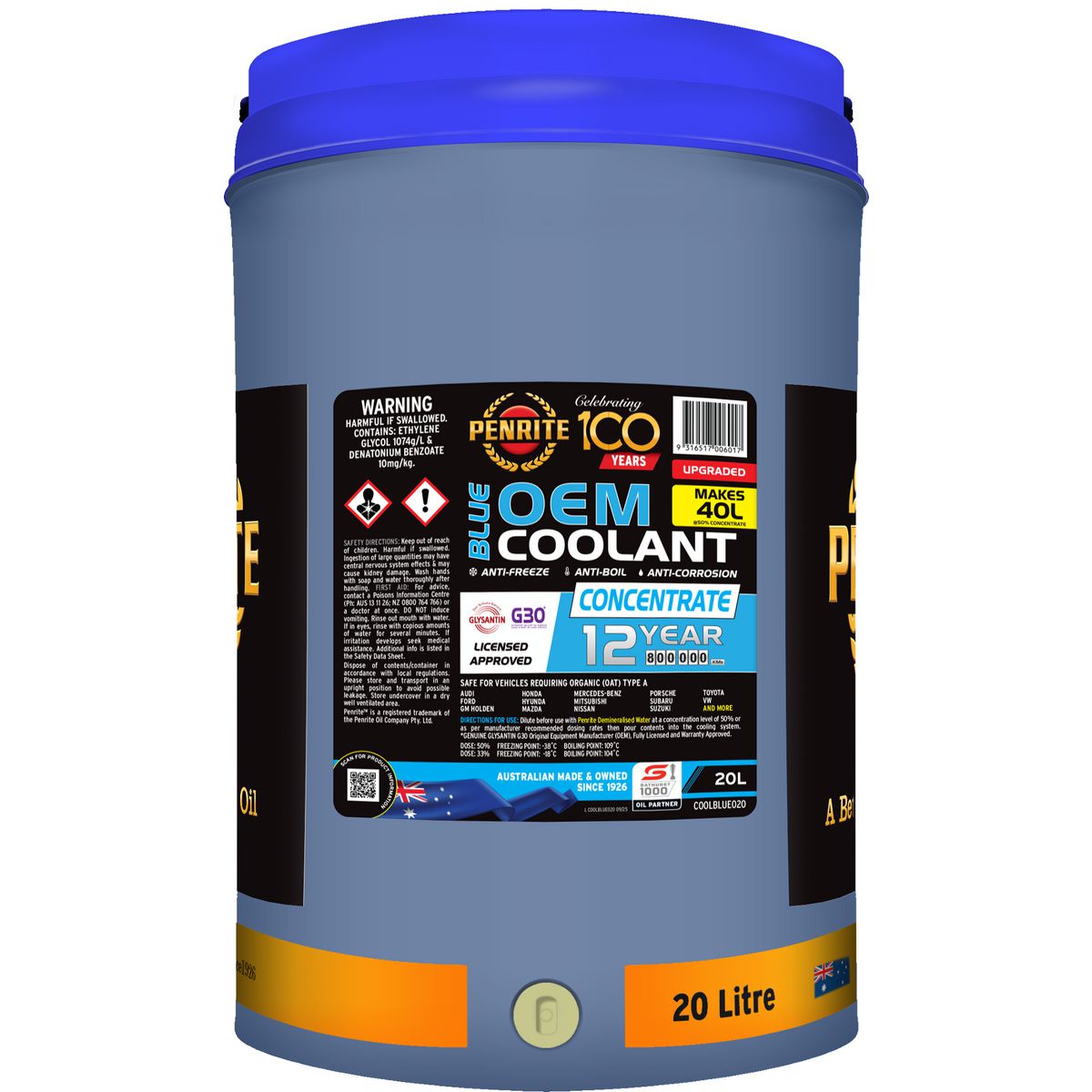 Penrite 7 Year 450,000km Blue Coolant Concentrate 20L - COOLBLUE020
