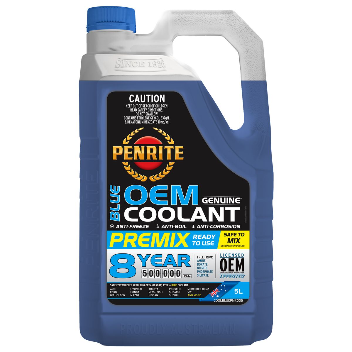 Penrite 7 Year 450,000km Blue Coolant Premix 5L - COOLBLUEPMX005
