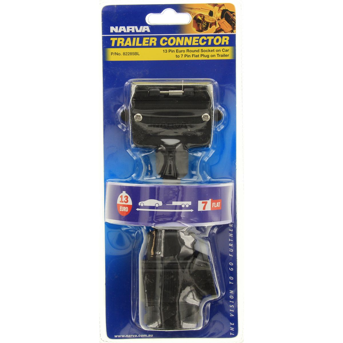 Narva Trailer Socket 13 Pin Euro Round 7 Pin Flat - 82285BL