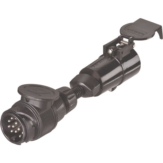 Narva Trailer Socket 13 Pin Euro Round on Car to 7 Pin Large Round Plug on Trailer - 82290BL