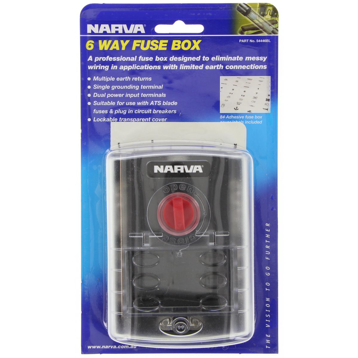 Narva Fuse Box Standard Blade 6 Way 120A 1 Pack - 54446BL