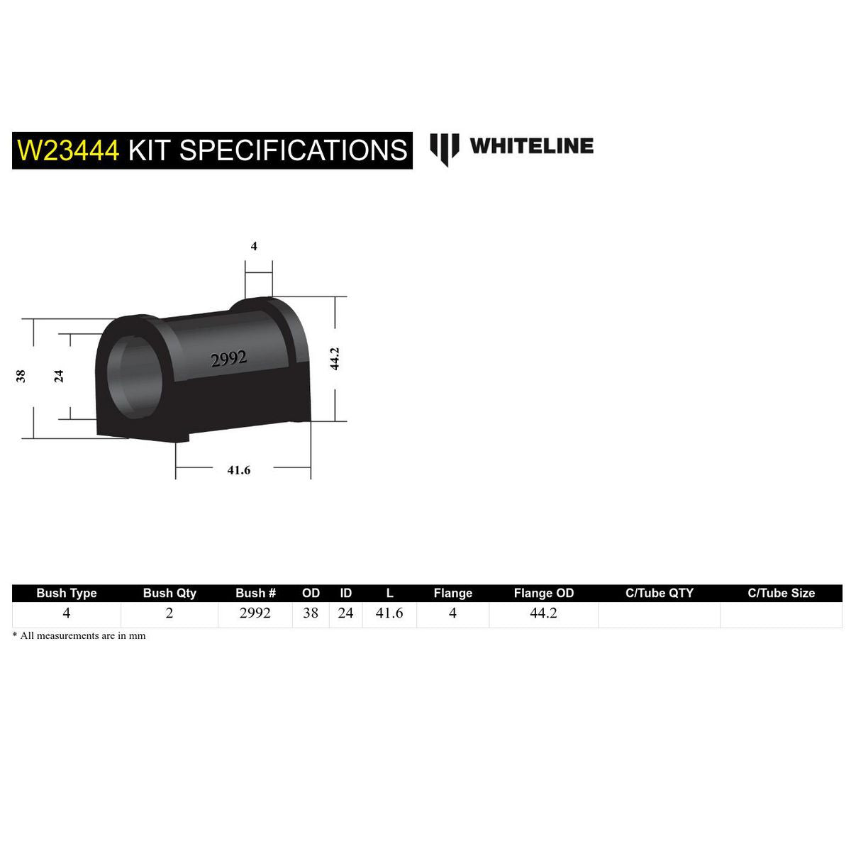 Whiteline Suspension Bush Kit - W23444