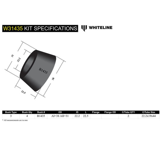 Whiteline Suspension Bush Kit - W31435