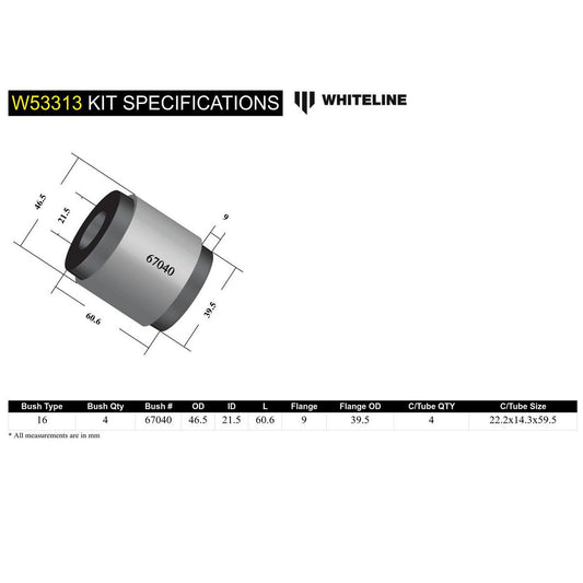 Whiteline Suspension Bush Kit - W53313