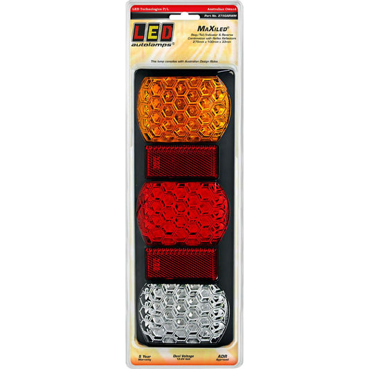 LED Autolamps Multi Volt MaxiLED Rear Combination With Grey Housing And Base - 275GARWM