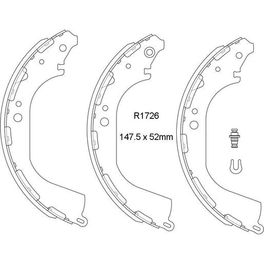 RDA Brake Shoe Set Rear - R1726