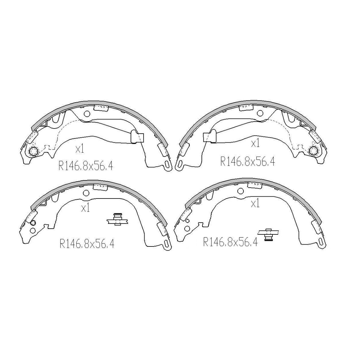 RDA Brake Shoe Set Rear - R2022