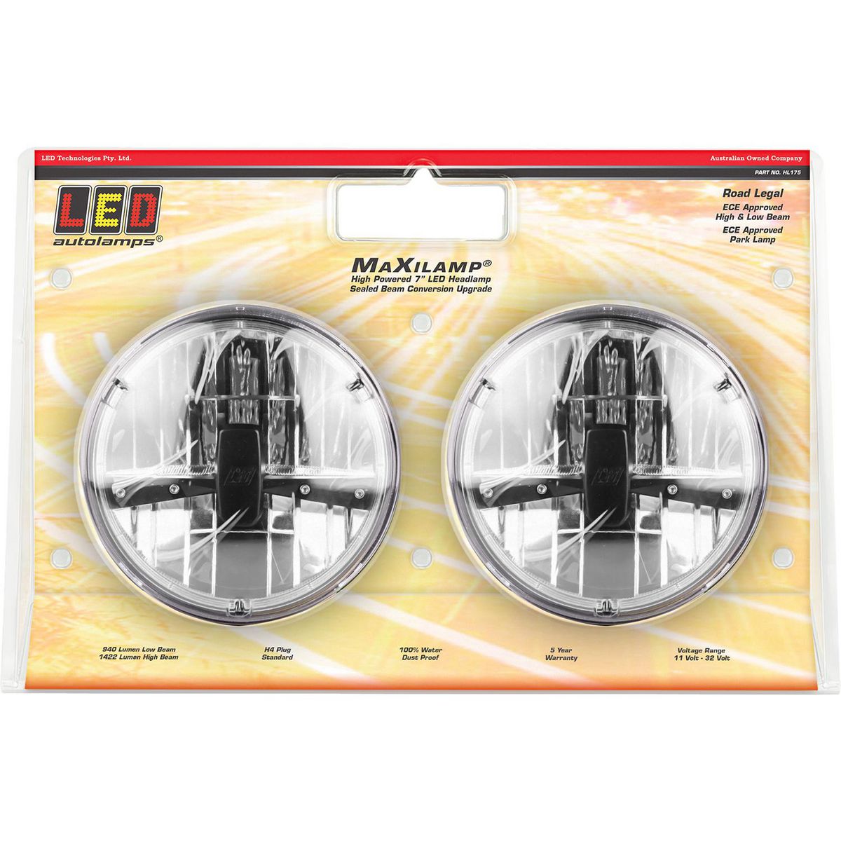 LED Autolamps 7inch LED Headlight Pack Of 2 - HL175