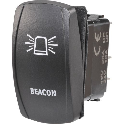 Narva Sealed Rocker Switch Off/On SPDT 12V/24V Amber LED Illuminated Beacon Symbol - 63234BL