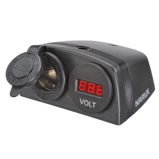Narva Acc Voltmeter Socket Surface Mount - 81169BL