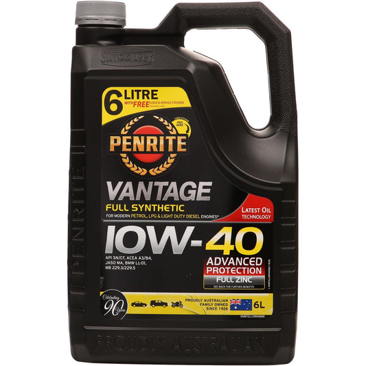 Penrite Vantage Full Synthetic 10W-40 Engine Oil 6L - VANFULL10W40006
