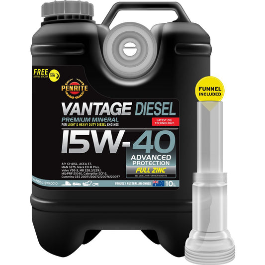 Penrite Vantage Mineral 15W-40 Diesel Engine Oil 10L - VANDSL15W40010