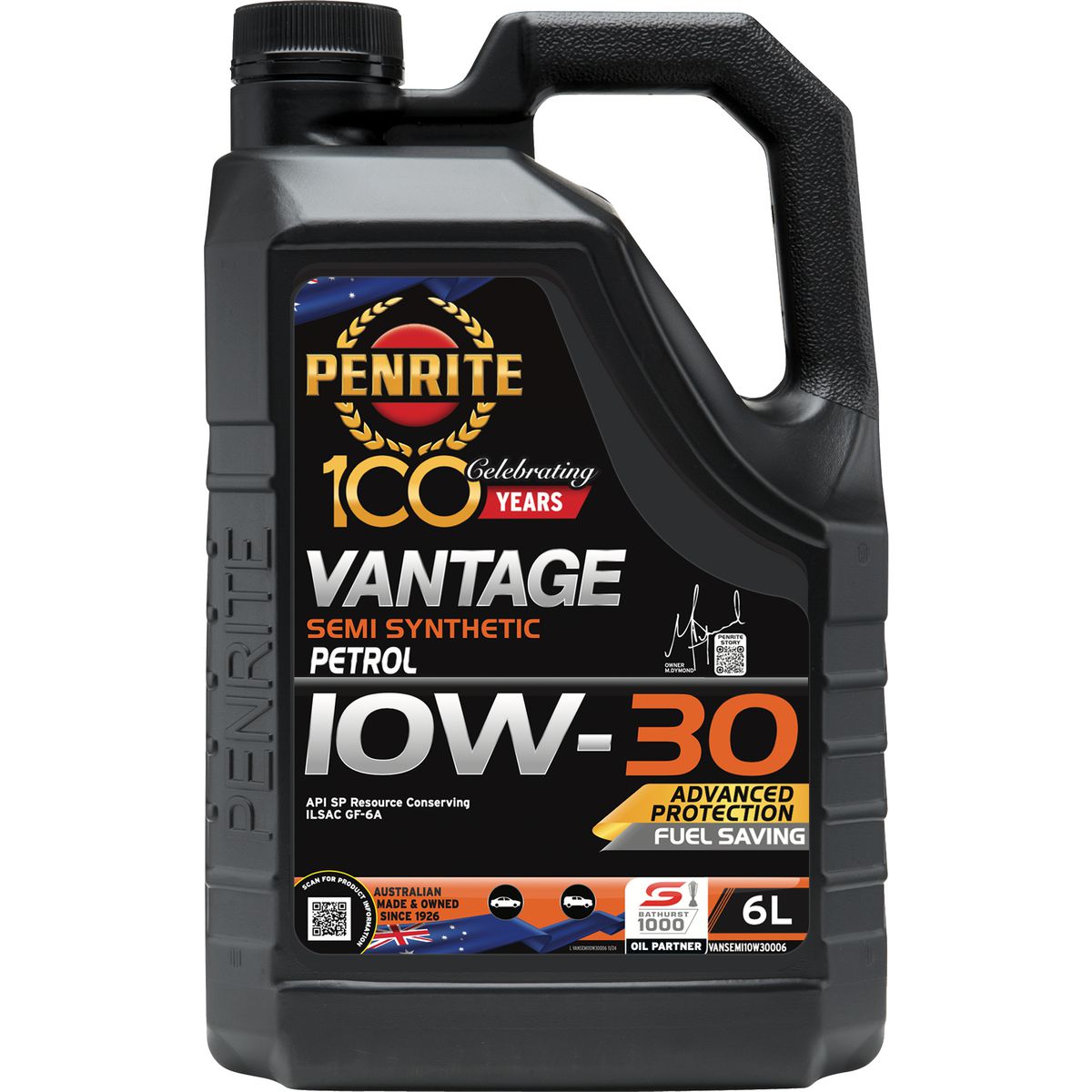 Penrite Vantage Semi Synthetic 10W-30 Engine Oil 6L - VANSEMI10W30006
