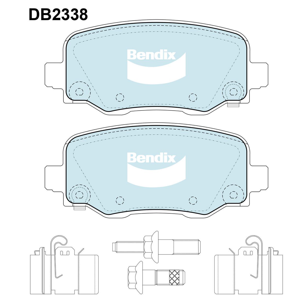 Bendix 4WD Brake Pads Set Rear - DB2338-4WD