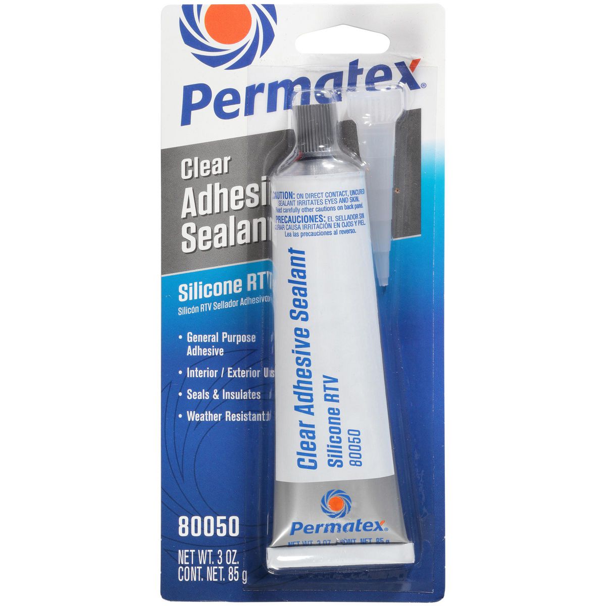Permatex Clear Silicone Adhesive Sealant 85g - PX80050