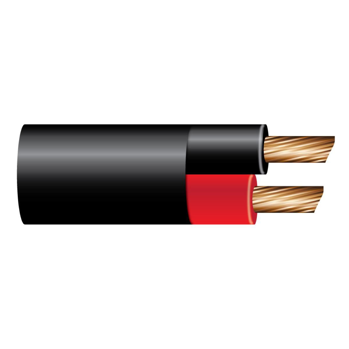 OEX Automotive Cable Twin Core 4mm Red/Black W/Black Sheath 100M Roll - ACX0808L