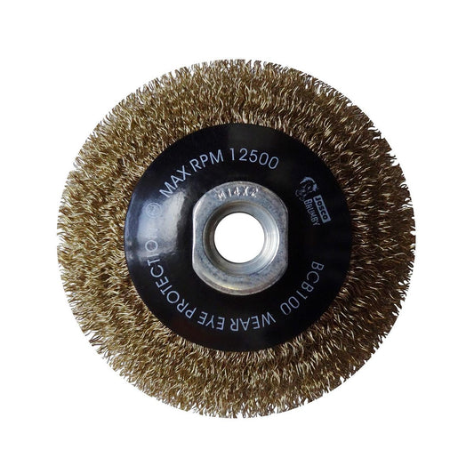 JOSCO Brush Bevel 100mm Multi Thread 0.30 Crimped Wire - BCB100