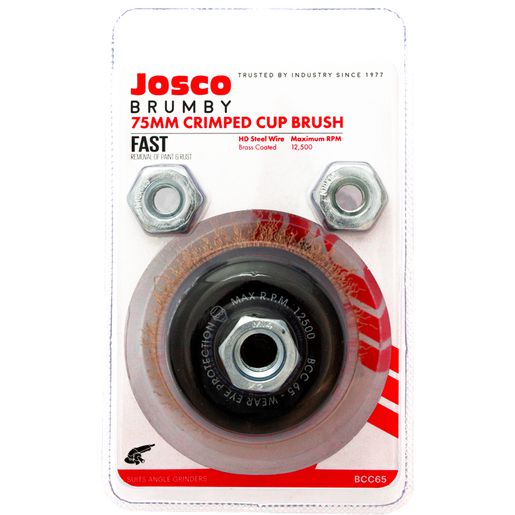 JOSCO Brush Cup 75mm Multi Thread 0.30 Crimped Wire - BCC65