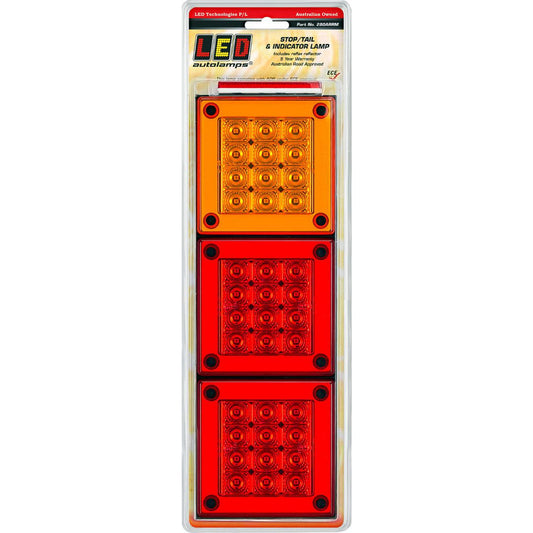 LED Autolamps 12/24V 280 Mini Jumbo Stop/Tail/Indicator Lamp Blister Pack - 280ARRM