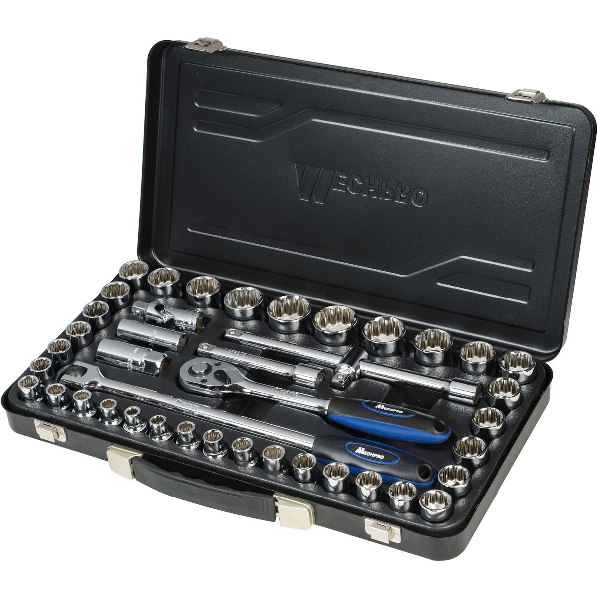 Mechpro Blue Socket Set Metric/SAE 1/2In Drive 42pc - MPSK103KCRV