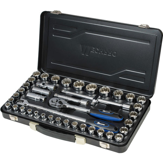 Mechpro Blue Socket Set Metric/SAE 1/2In Drive 42pc - MPSK103KCRV