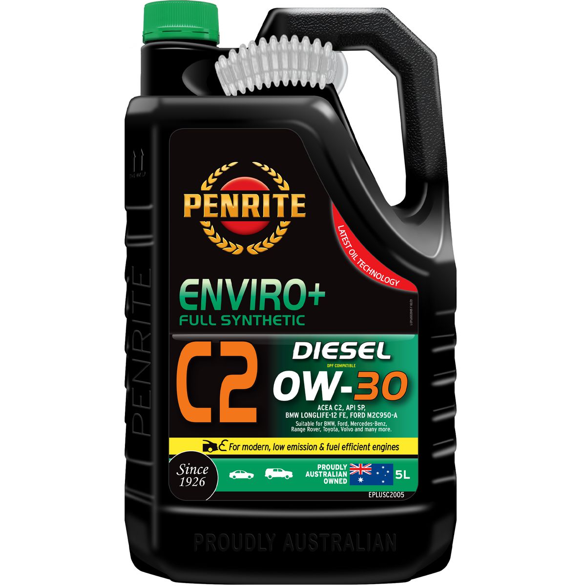 Penrite Enviro+ C2 0W-30 Engine Oil 5L - EPLUSC2005