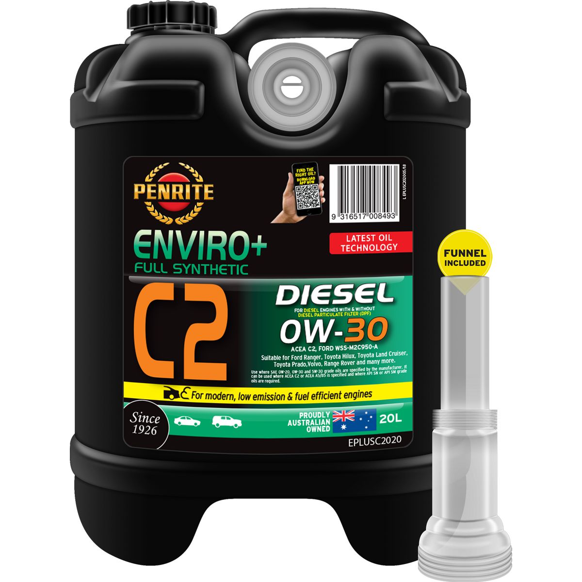 Penrite Enviro+ C2 0W-30 Engine Oil 20L - EPLUSC2020
