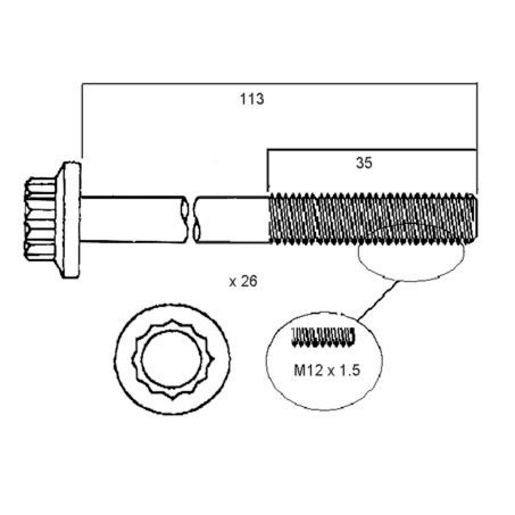 Permaseal Cylinder Head Bolt Set - HBS042