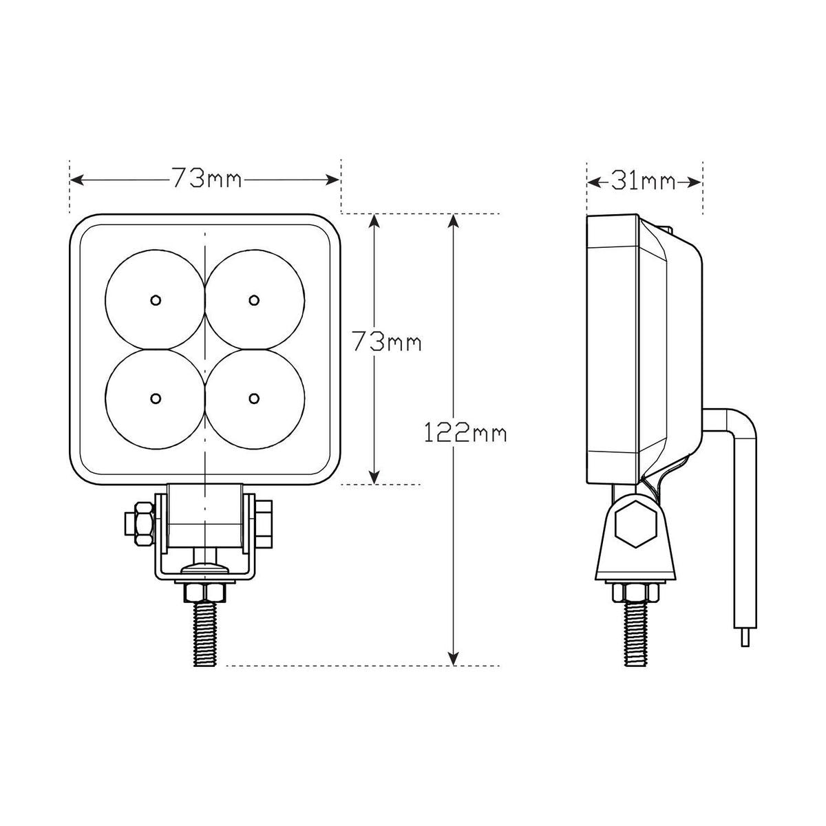 LED Autolamps 9/30V 12 Watt Flood Lamp/Reverse Lamp Blister Pack - 7312BM