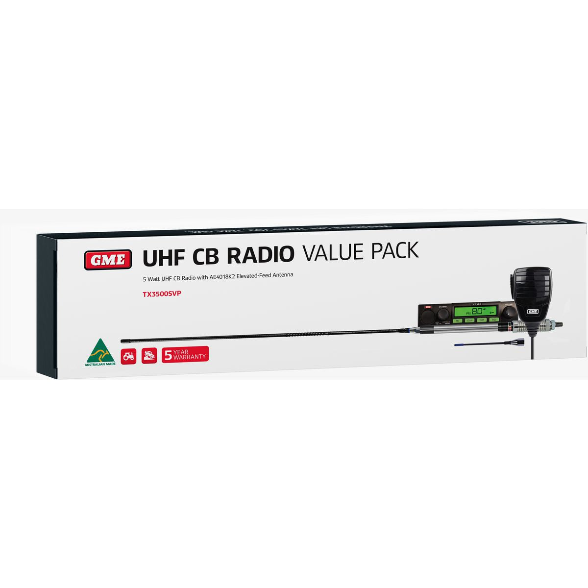 GME UHF CB Radio 5 Watt Compact Value Pack - TX3500SVP