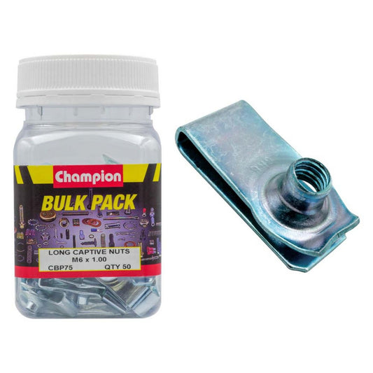 Champion Long Captive Nuts M6 x 1.00mm - CBP75