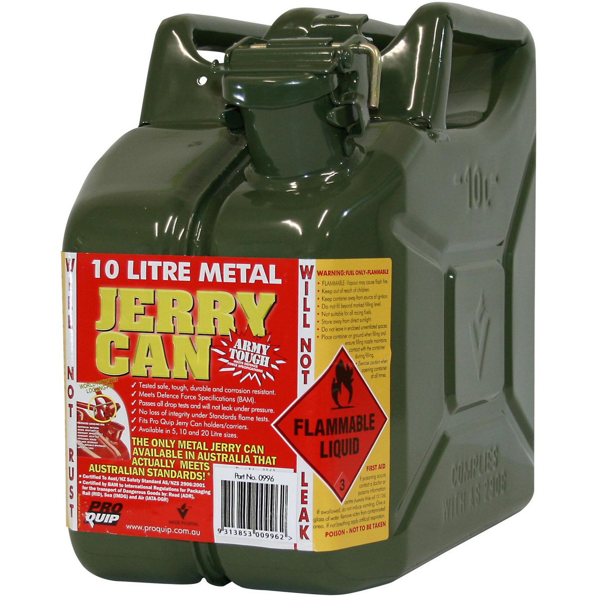 Pro Quip Jerry Can Metal 10L Army Green - 0996