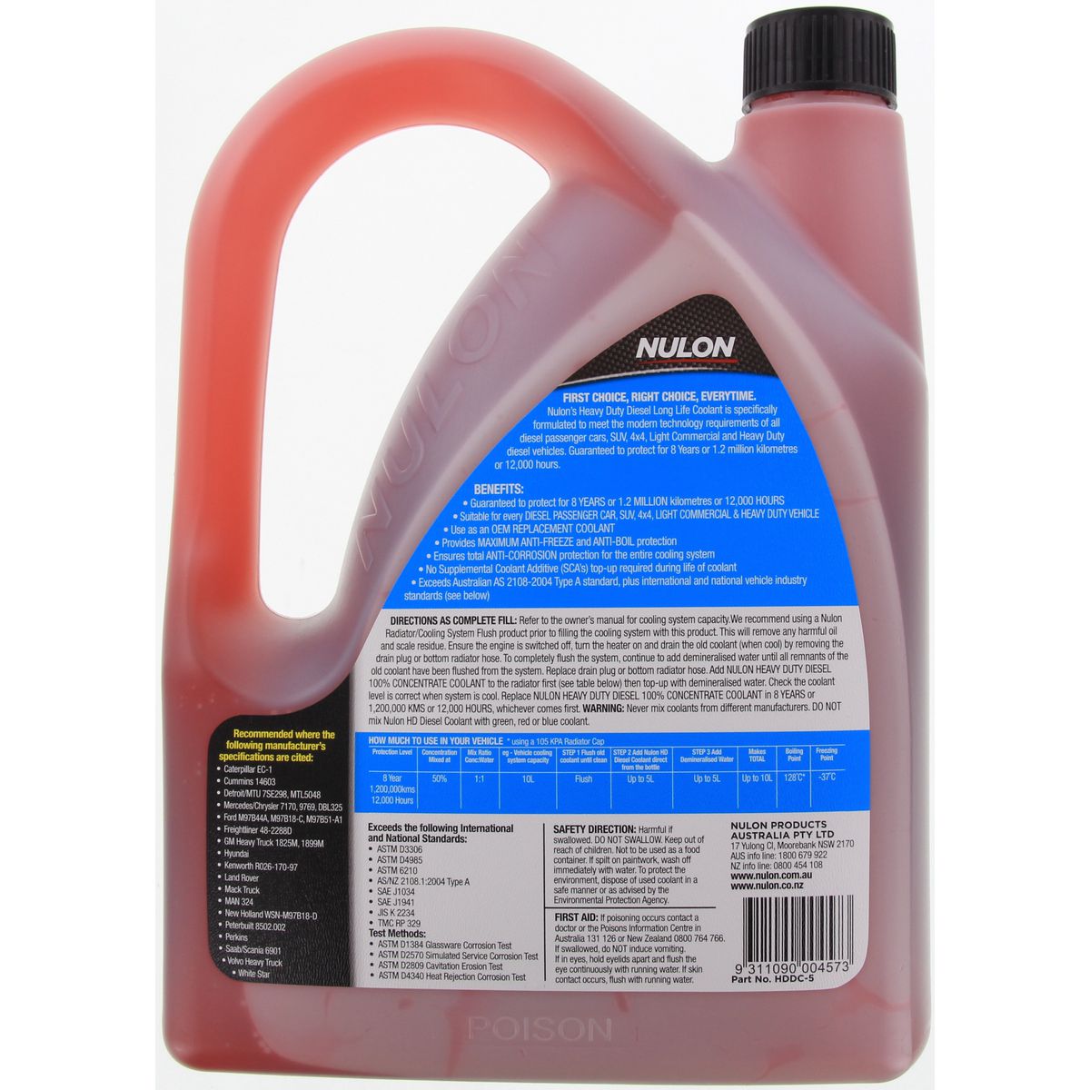 Nulon Coolant Heavy Duty Diesel Concentrate 5L - HDDC-5