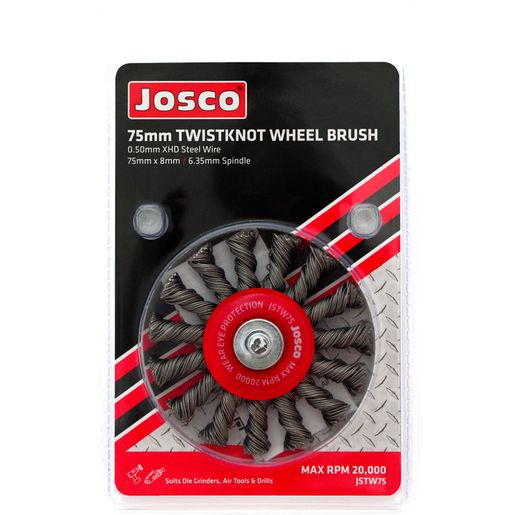 JOSCO Brush Wheel TK20 HS 75x1R 6.35 Spindle 0.50 - JSTW75