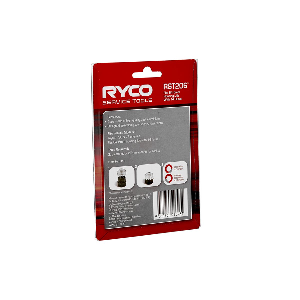 Ryco Cartridge Oil Filter Removal Cup - RST206