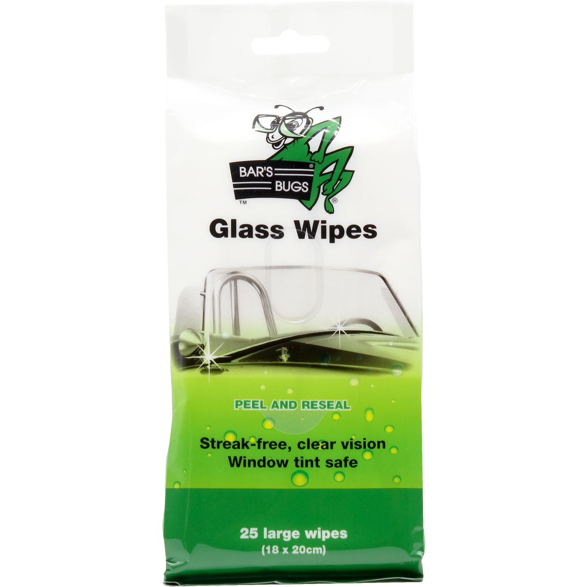 Bar's Bug Glass Wipes 25 Pack - BBGW25