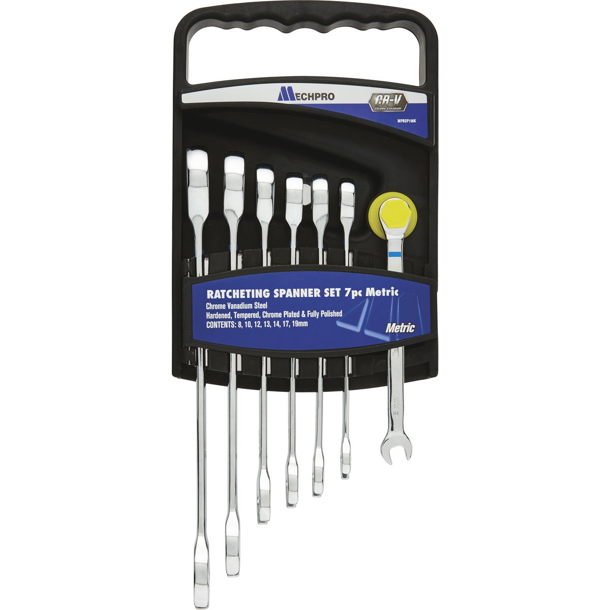 Mechpro Blue Ratcheting Spanner Set Metric 7pc - MPBSP106K
