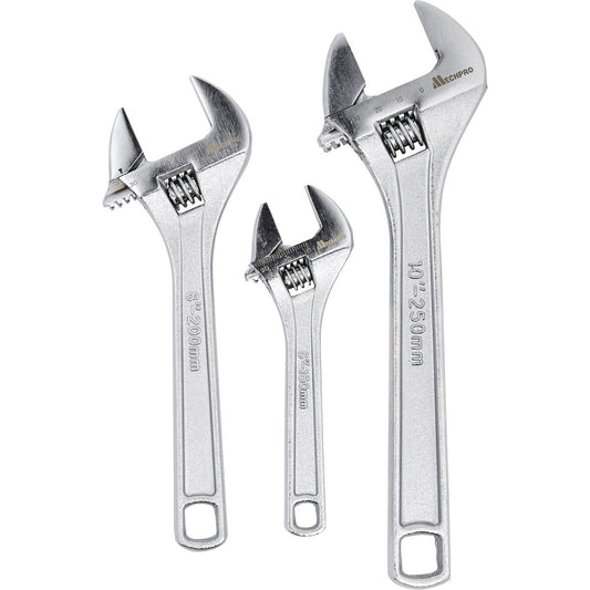 Mechpro Blue Adjustable Wrench Set 3pc - MPBW101K