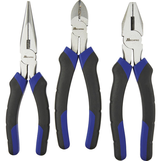 Mechpro Blue Pliers Set 200mm 3pc - MPBP106K
